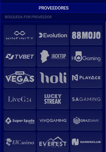 Proveedores de casino en vivo