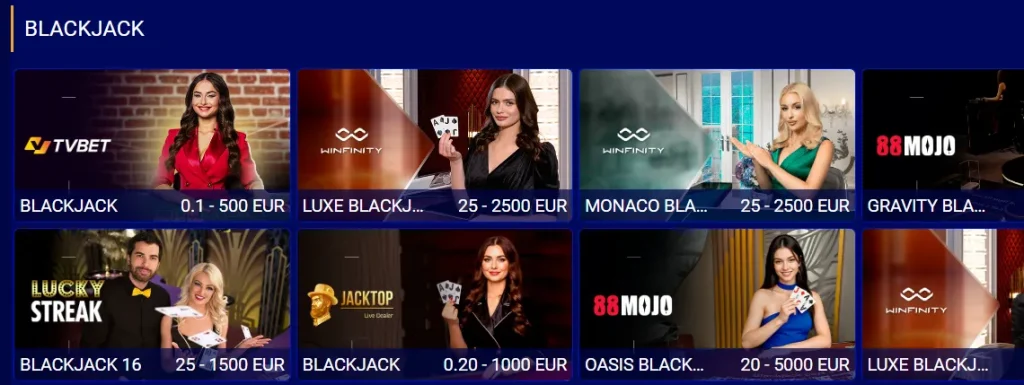 Blackjack en vivo